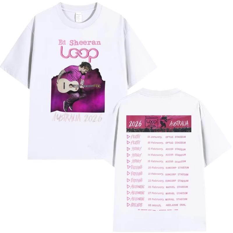 Ed Sheeran Loop Tour Australia 2026 Tour Merch Tshirt Summer Cotton Unisex Casual Fashion Tshirt