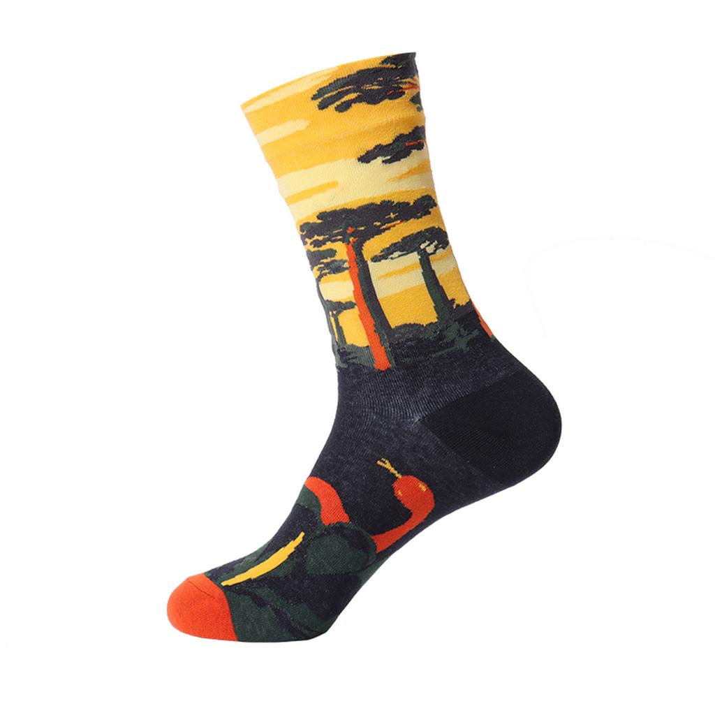 Hot Selling Colorful Funny Novelty Socks Men Women's Art Painting Printing Crew Socks Autumn and Winter Cotton Sports Socks