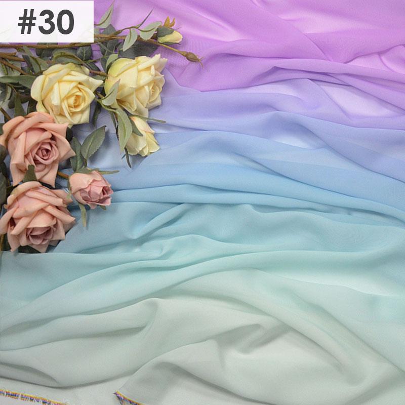 100D Chiffon Fabric Gradient Color Organza Tulle Fabric For Diy Ancient Style Hanfu Dress Stage Dance Costume Drape Decor Craft