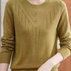 Middle Age Women Round Neck Loose Knit Sweater Spring Autumn Long Sleeve Top Mother Casual Pullover