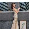 Женское длинное вечернее платье «рыбий хвост» с длинной юбкой на подтяжках с пайетками