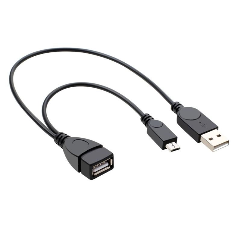 Адаптер MicroUSB - USB с поддержкой OTG MicroUSB (Кабель OTG с питанием) Кабель для легкого подключения периферийных устройств