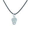 [K3712] - Black Silver 'Skull' Silver Necklace - 15x8 Mm