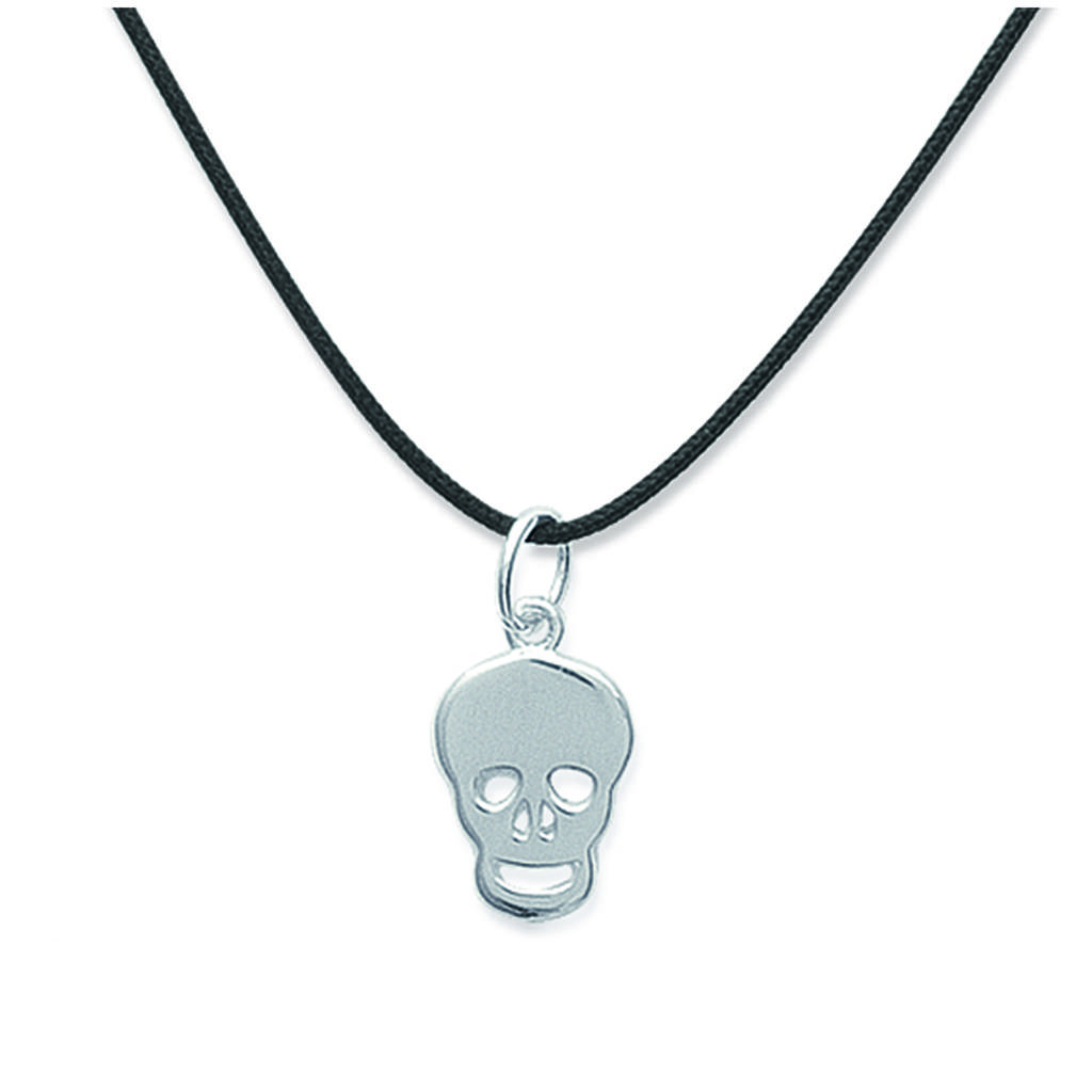 Les Trésors De Lily [K3712] - Black Silver 'Skull' Silver Necklace - 15x8 Mm