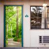 Самоклеящиеся дверные обои с зеленым лесным мостом, 3D ПВХ, стикер для домашнего декора, пляжное солнце, пейзаж, плакат, настенная наклейка deursticker