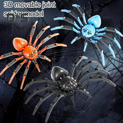 3D красочная гигантская фигурка паука с подвижными суставами, модель паука, реалистичное украшение для животных, обучающая игрушка для сборки паука, настольное украшение