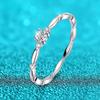 0.1CT 3MM D Color Moissanite Ring for Women Stackable Lab Diamond Band Luxury Jewelry Original S925 Sterling Silver GRA