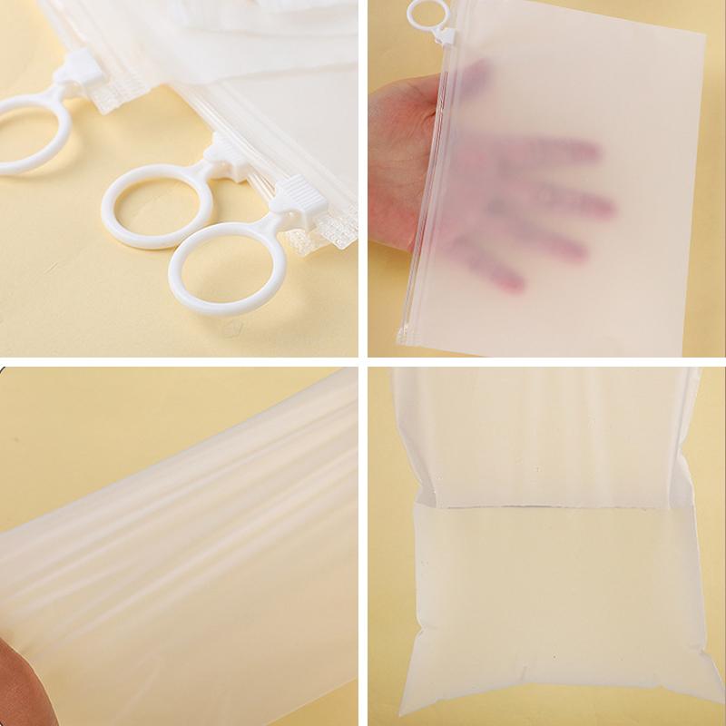 10PC/Bags Clear Zippered Storage Bags Stationery Reusable Bags Durable Storage Solution For Bathroom Socks Plastic Jewelry 3 Sizes