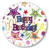 Ribbons And Stars Round Happy Birthday Party Plates (Pack of 8)