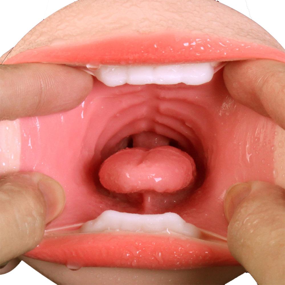 Реалистичная оральная 3D глубокая глотка с зубами языка Искусственная вагина Мужской мастурбатор Реалистичная киска Оральный секс-игрушки для мужчин