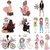 Girl Pattern Patches Fashion Woman Heat Transfer Stickers Jeans Diy Accessory Sticker Heat Press Appliqued Iron On Patch Custom