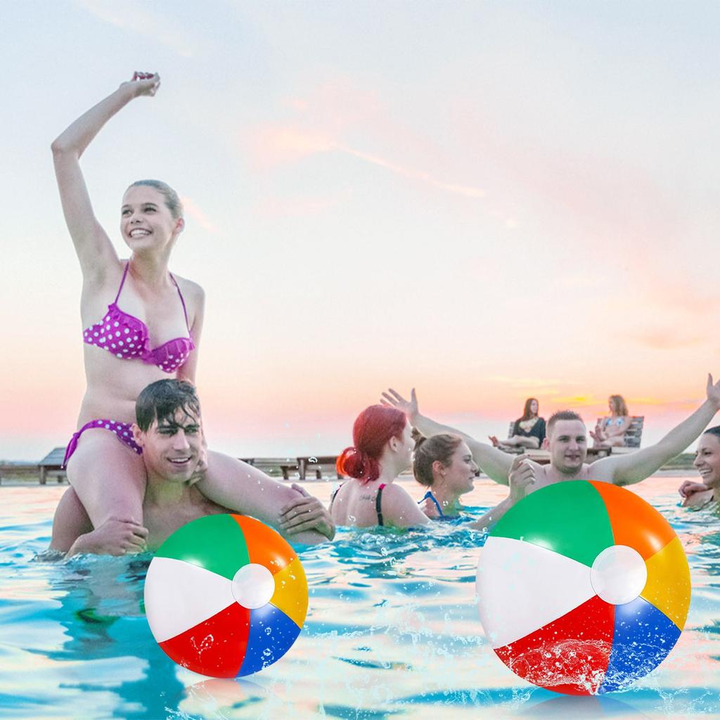 Colorful Water-Polo PVC Inflatable Beach Ball Kids Pool Party Toys Summer Water Fun Outdoor Activities Games
