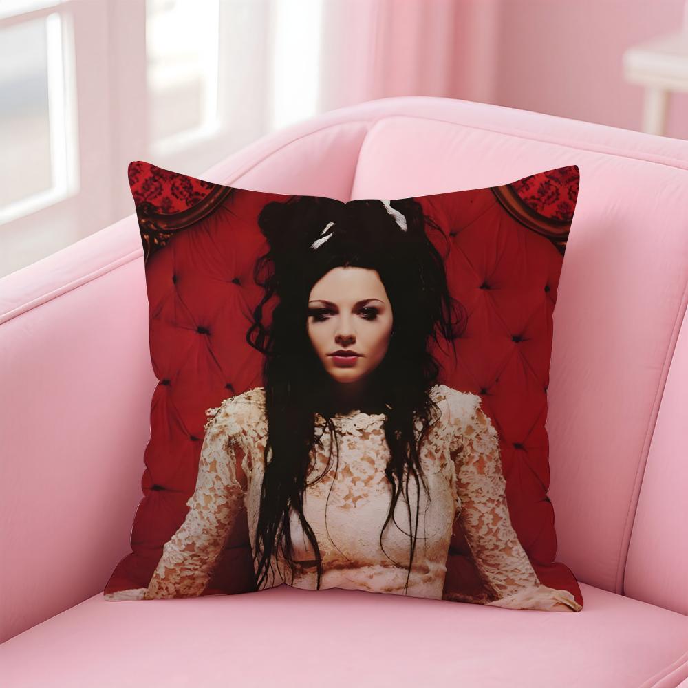 American Sexy Singer Evanescence AAmy Lee Cushion Cover Pillow Case Soft Skin Friendly Fabric  Concealed Zipper