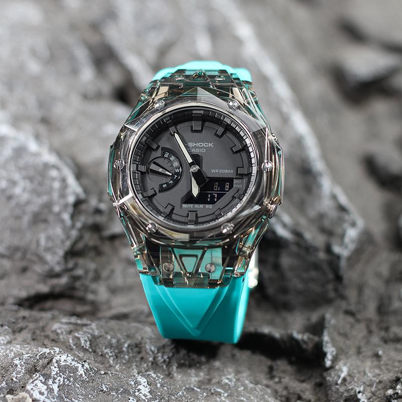 Casio Унисекс часы с двойным дисплеем (жидкокристаллический/аналоговый) серии GA-2100-1A1(часы--)