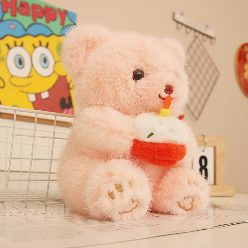 Cake Bear Doll Ornament Plush Toy Gift Cute Bear Children's Rag Doll Girl Birthday Gift