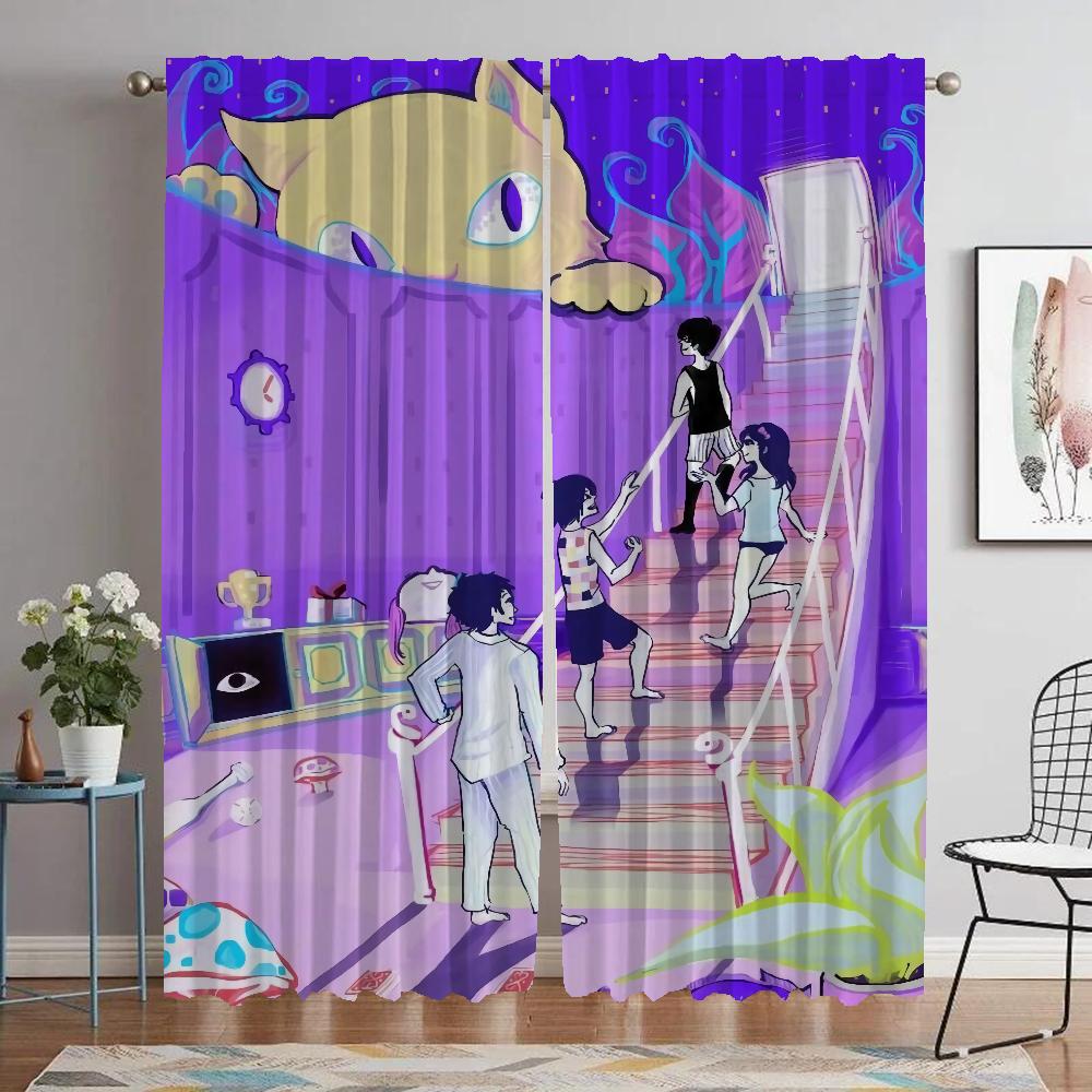 Шторы Omori для гостиной, занавески для домашнего интерьера, 2 шт., тюль для спальни, украшение на Хэллоуин, перегородка