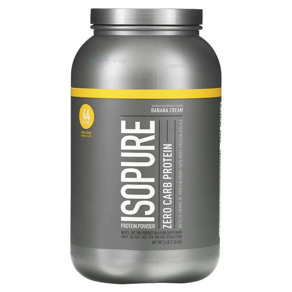 Isopure Zero Carb, Protein Powder, Banana Cream, 3 Lbs (1.36 Kg)