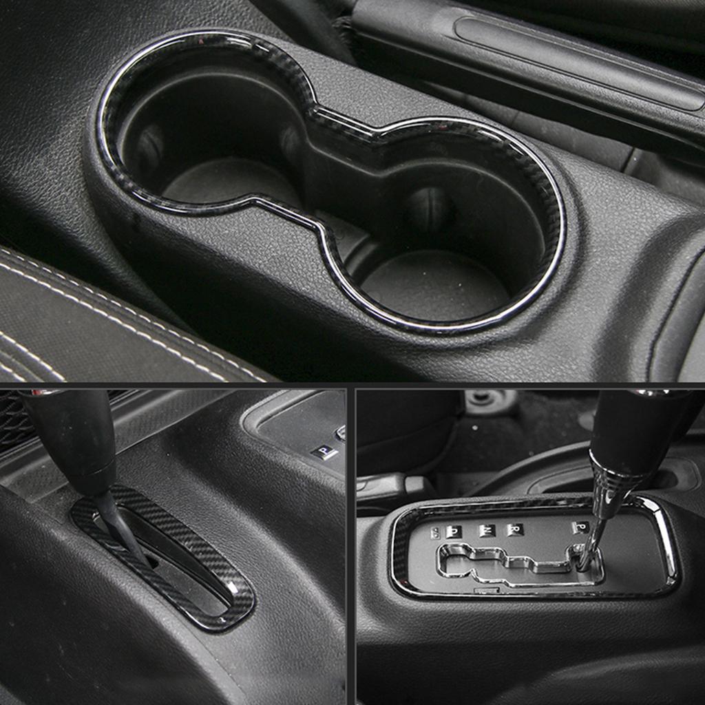 Автомобильный передний и задний держатель для чашки с водой, панель переключения передач, декоративная наклейка для Jeep Wrangler JK 2011-2017, внутренние молдинги