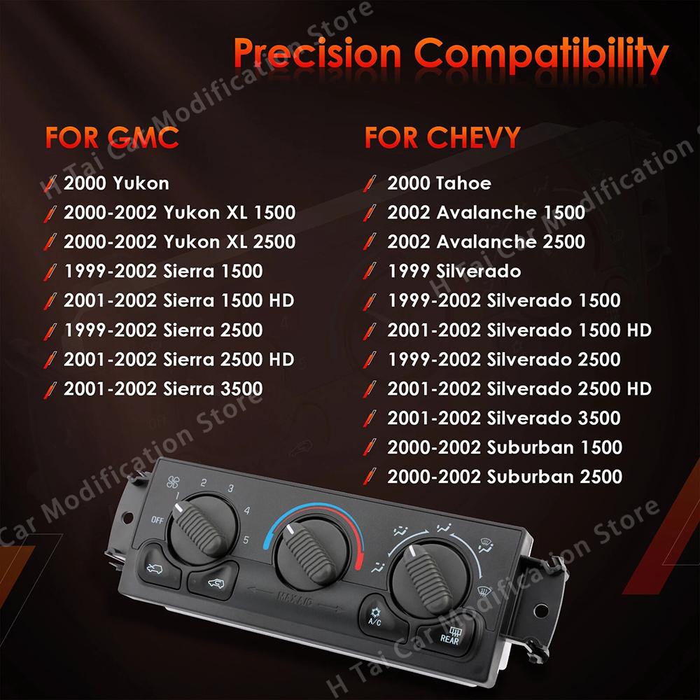 599-218 Модуль панели переключателей управления кондиционером для Chevy Tahoe Silverado GMC 1500 2500 1999 2000 2001 2002 Автомобильные запчасти для кондиционирования воздуха