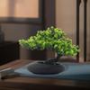 Artificial Bonsai Tree Chinese Maintenance Green Indoor Faux Plant for Office Desk Farmhouse