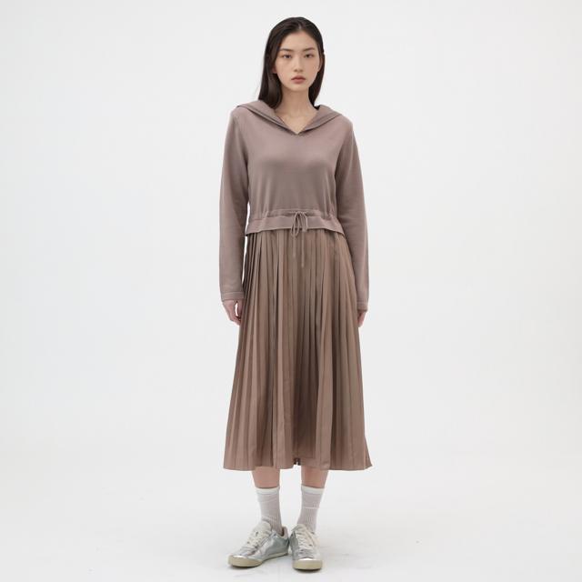 Rap Sailor Collar Contrast Pleated Knit Dress Ar1Wo220