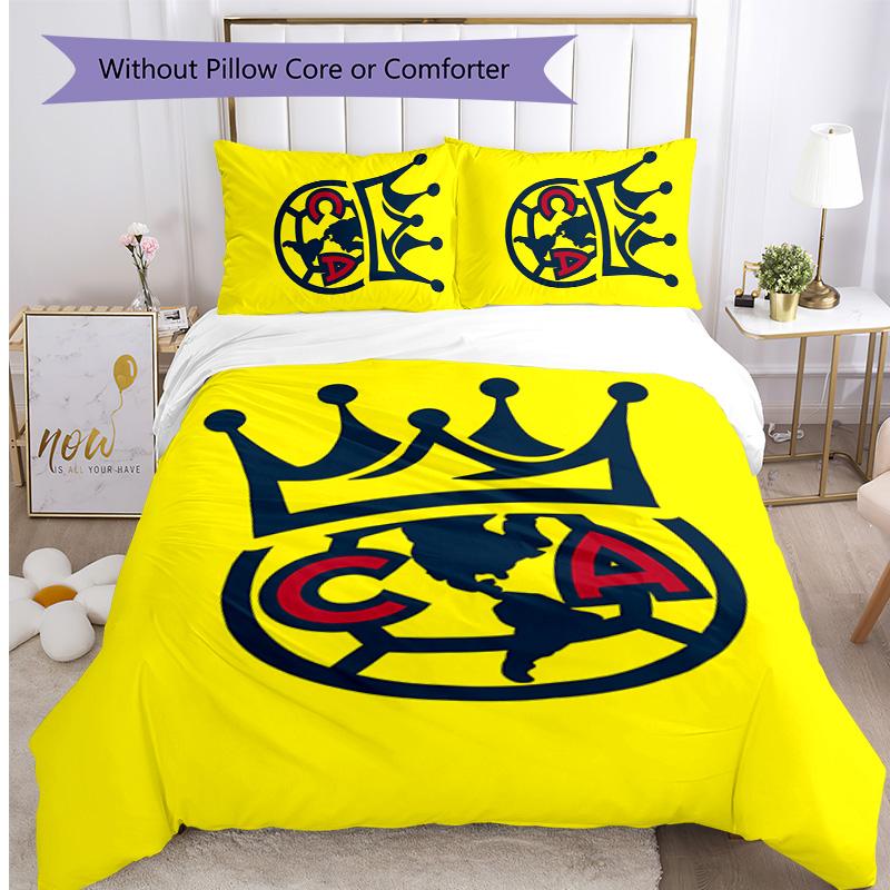 Club America Printed 3PCS Bedding Set Soft Breathable Duvet Cover Pillowcases Set Washable Bedroom Decor Home Gift