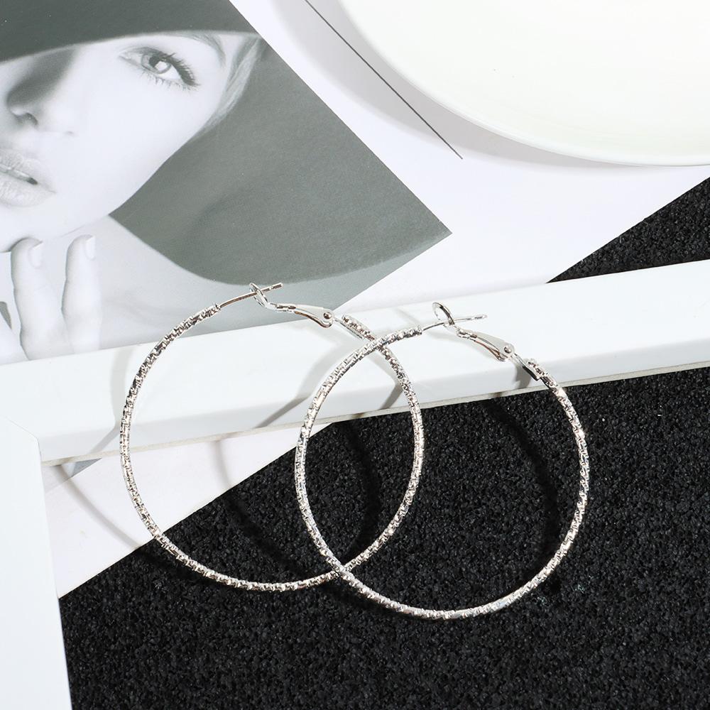 Wedding Engagement Big Circle Elegant Drop Dangle Stud Round Shape Crystal Round Hoop Earrings