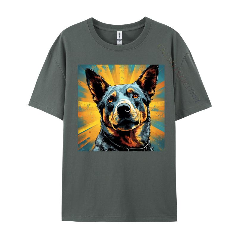 Vibrant Australian Cattle Dog Tshirt Cotton Tops Shirts For Men Geek T Shirt Europe Prevalent TShirt Drop Shipping