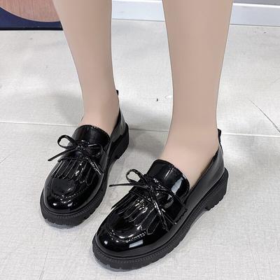 Rimocy, модные лоферы с кисточками, женские черные лакированные кожаные туфли на плоской подошве, весенне-осенняя повседневная обувь, женская офисная обувь без шнуровки с круглым носком
