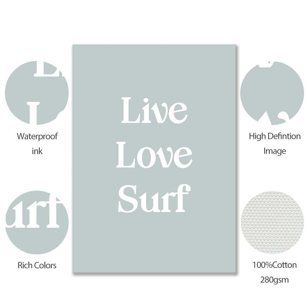 Boho Surfboard Gallery Wall Art Poster Sea Photography Пастельные тона Пейзаж Туризм Картина Холст Картина Комната Домашний декор