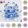 Hue Reflection Crystal Lotus Flower 3 Foots Anti-slip Crystal Flower Figurine 3 Layers Sturdy Sun Catcher Ornaments Party