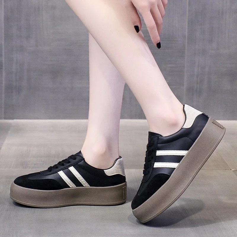 Women's New Fashion Lace-up Designer Sneakers for Women Summer Simple Solid Color Outdoor Casual Walking Sports Shoes