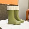 Новые японские женские простые средние и высокие резиновые сапоги