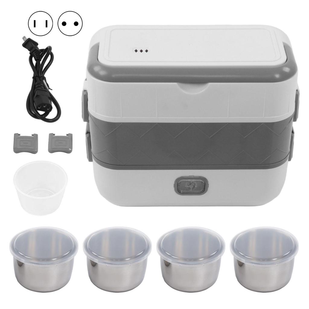 200W Electric Lunch Box Double Layer Heated Lunch Boxes Portable Food Warmer for Car Home and Work