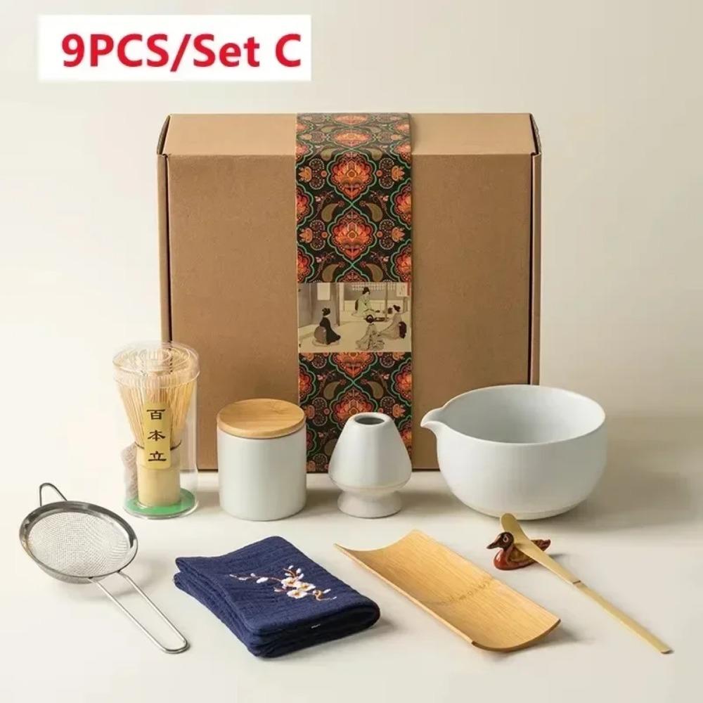 Набор для приготовления японского матча из 4 предметов 7 предметов/набор Бамбуковый венчик Щетка для матча Чайная ложка Керамический чайный сервиз Инструменты для приготовления чая для магазина напитков