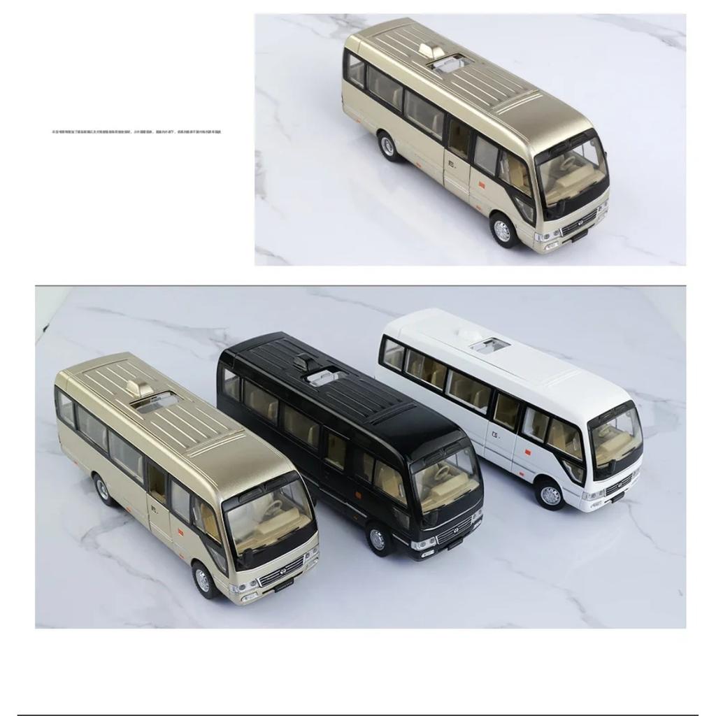 1/24 Toyota Coaster Средний Бизнес Автобус Литой Сплав Модель Машины Моделирование Бутик Книжный Шкаф Украшения Модный Орнамент Подарок Мальчик