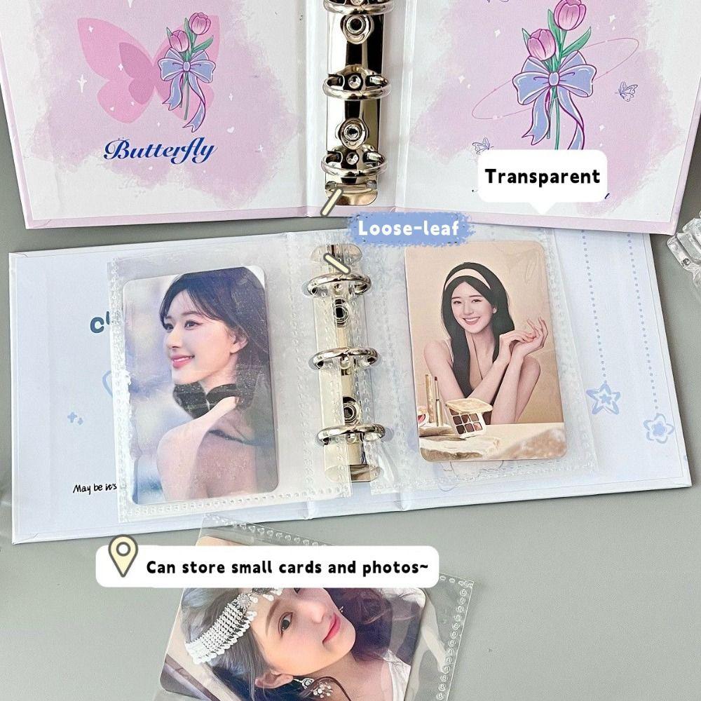 Буклет для коллекции фотокарточек с дизайном бабочки/щенка, держатель для фотокарточек на кольцах, концертный