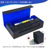 Large Capacity Deck Case, Playmat Case, Trading Card Case, Magnetic Loader, Storage Box for 600 Cards, PU Leather (Black & Blue)
