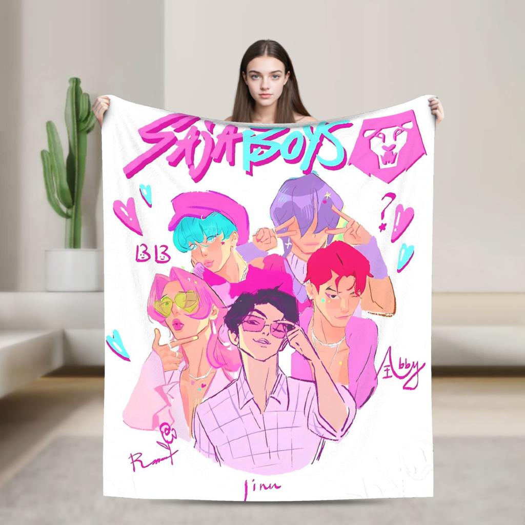 Супер Мягкое Одеяло Декоративное K-Pop Охотники на Демонов Горячее Аниме Плед Фланелевое Покрывало для Дивана Кровати Покрывало для Дивана-Кровати