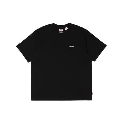 Levis Однотонная футболка-пуловер с вышивкой логотипа, с круглым вырезом, унисекс, топы, черный A0637-0001