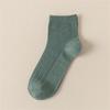Solid Color Men Sock Spring Autumn Casual Basic Stocking Vertical Stripes Breathable Comfortable Casual Sports Socking