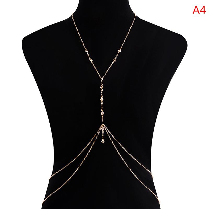 Cross Chest Breast Belly Body Chain Necklace For Women Girls Bra Wedding Sexy Ball Body Jewelry Prom Party Deco Accessories