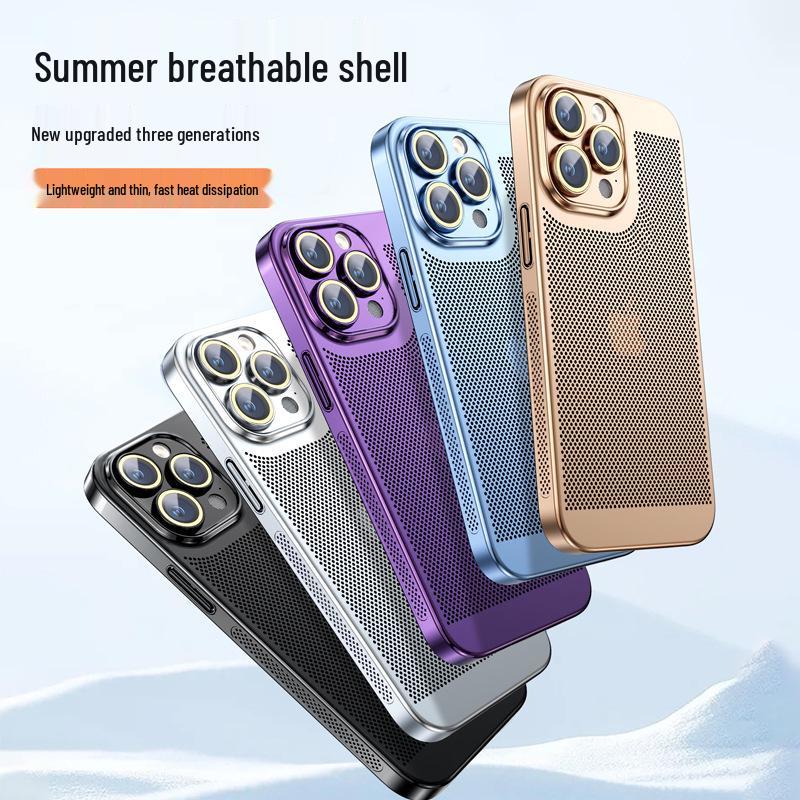 Гальванизированный чехол для телефона с теплоотводом для iPhone 14 Pro Max и 13 с защитой объектива (16 ячеек)