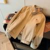 Американская вышивка хаки воротник поло короткое пальто женское осень зима новый ретро повседневный стиль Ins тонкие топы модные белые куртки уличная одежда