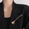 Vintage Glossy Metal Ginkgo Leaves Brooch for Women Exquisite Fashion Suit Corsage Pins Accessories Party Jewelry Gifts