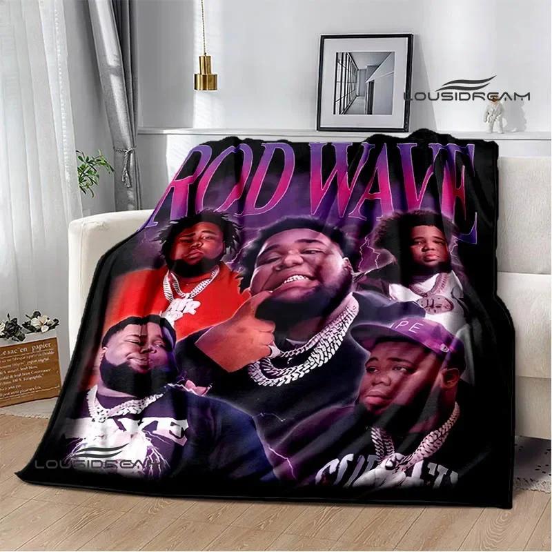 Плед с принтом рэпера Rod Wave Теплые фланелевые пледы Мягкий и удобный плед Домашний дорожный плед Постельные принадлежности Подарок на день рождения