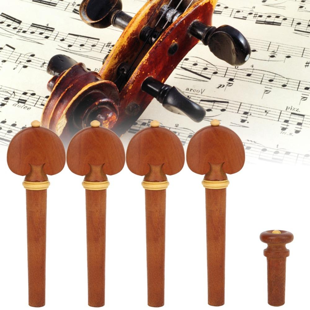 Jujube Wood Violin Tailpiece Set Wooden Color Violin Chin Rest Violin Replacement