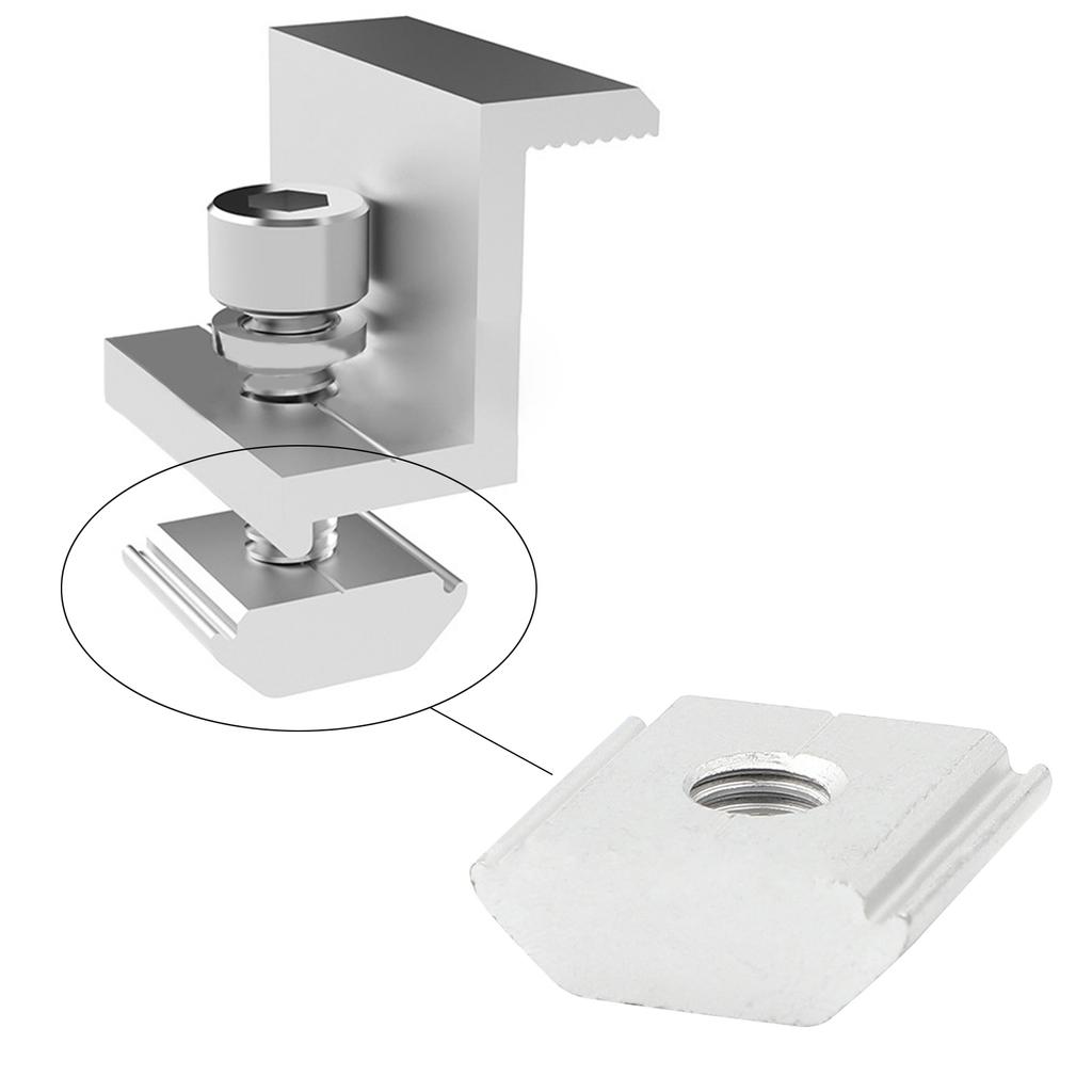 50Pcs T-Nuts M8 T-Slot Nut Hammer Heads Fastener Nut Aluminium Alloy Assortment Kit for Aluminum Profile