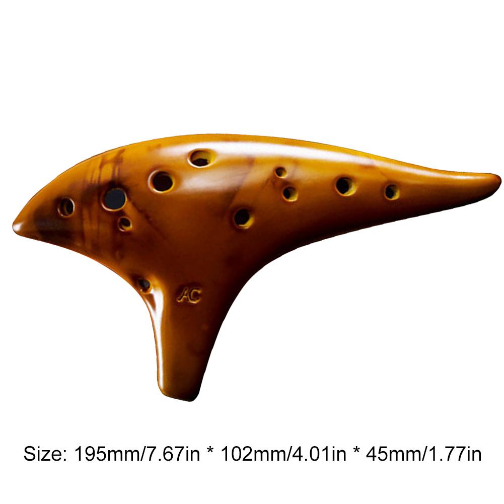 12 Hole Natural Ocarina Stable Intonation Alto C Tone Smokey Fired Ocarinas with Protective Bag Gift for Kid Adult