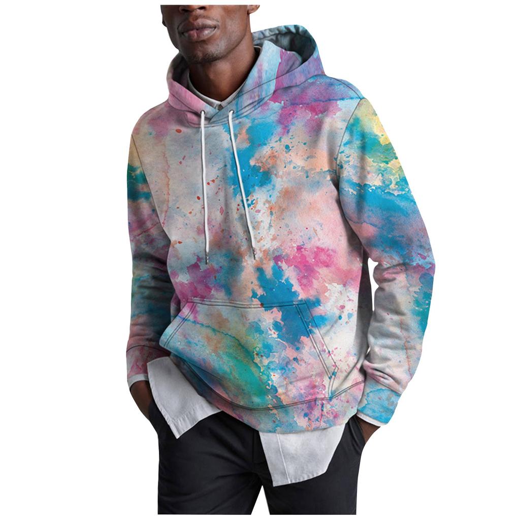 Men's Loose Printed Hooded Sweatshirt Men's Casual Fashion Sports Sweatshirt